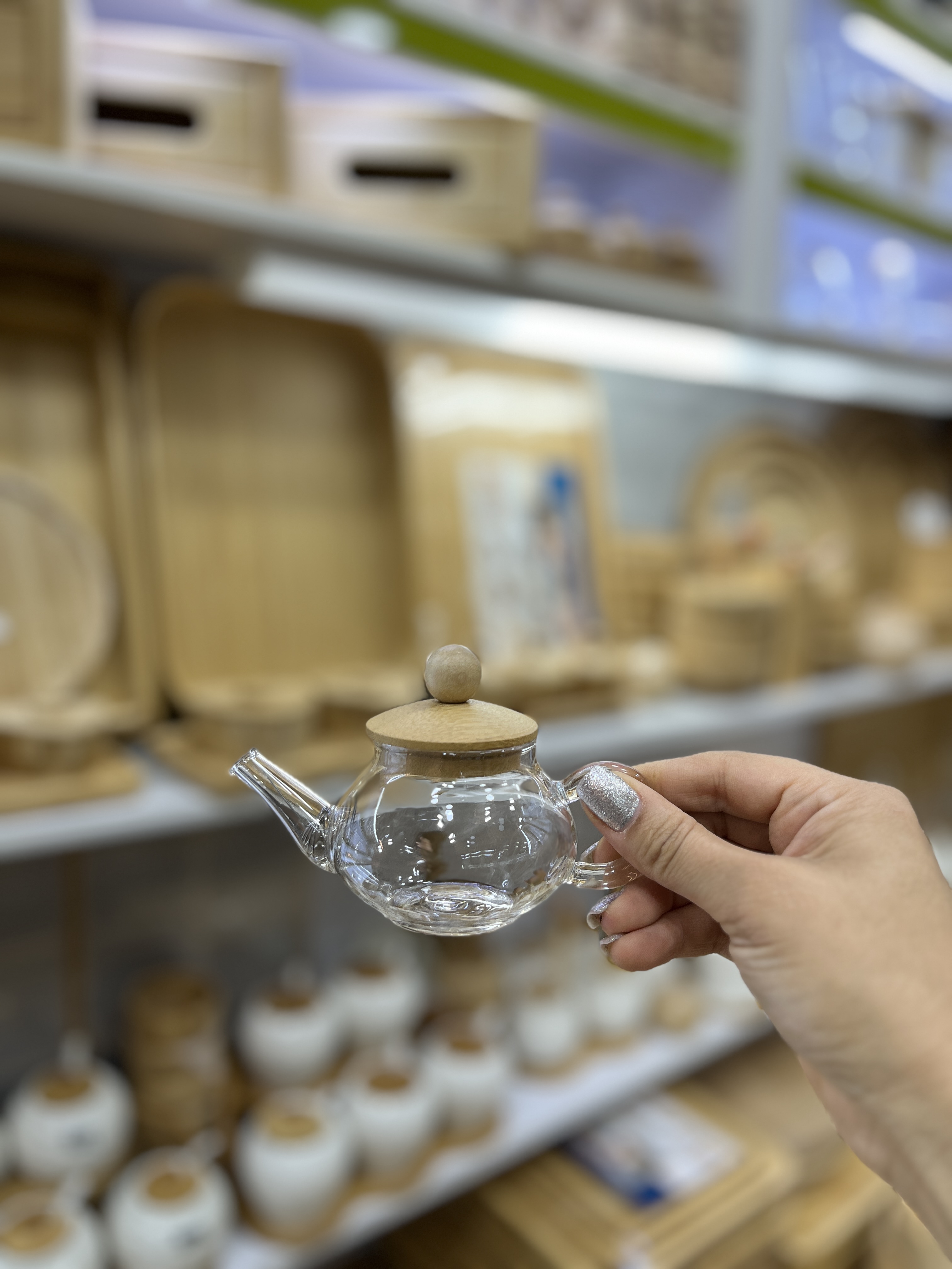 قوری زعفران پیرکس درب بامبو